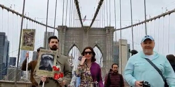 Spomienkový pochod Ve?kej vlasteneckej vojny v Spojených štátoch.  - Sputnik International