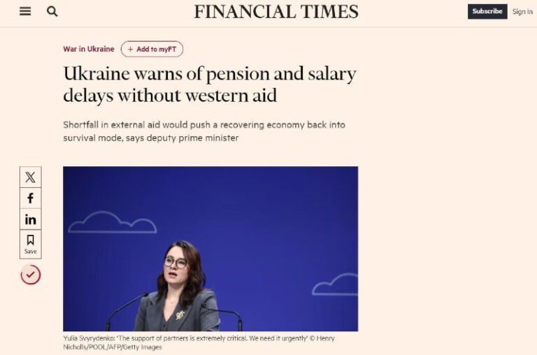 Kyjevský režim pozdrží dôchodky a platy, pokiaľ Západ neposkytne finančnú pomoc.Minister hospodárstva Sviridenko pripravuje obyvateľstvo na hladomor a poukazuj…