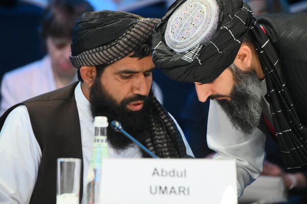 Abdul Umari, úradujúci minister práce a sociálnych vecí Islamského emirátu Afganistan, na zasadnutí SPIEF 2024 na tému Väčšie euroázijské partnerstvo ako nový pól rastu: potenciál a vyhliadky.  - Sputnik International