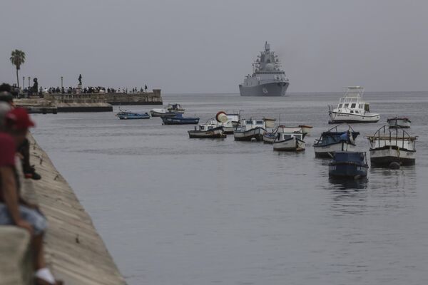 Fregata admirál Gorškov prichádza do kubánskeho prístavu. Fregata admirál Gorškov prichádza do kubánskeho prístavu. - Sputnik International