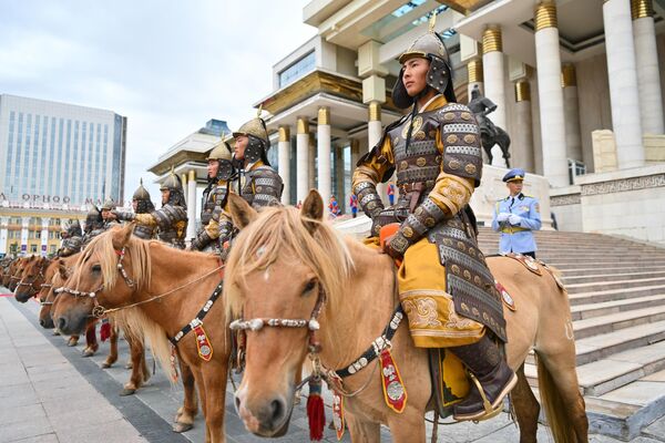 Vojaci mongolskej čestnej stráže. Vojaci mongolskej čestnej stráže. - Sputnik International