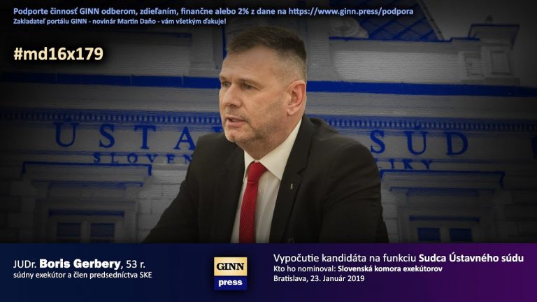 A hľa – súdny exekútor Boris Gerbery , ktorý s nomináciou Komory exekútorov kand…