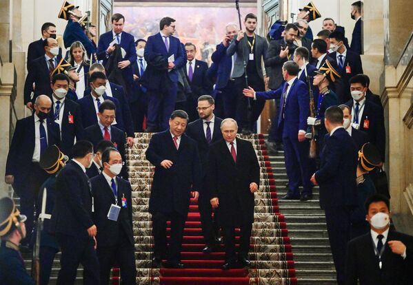 Prezident Putin a čínsky vodca Si Ťin-pching vedú rusko-čínske rokovania v Moskve - Sputnik International