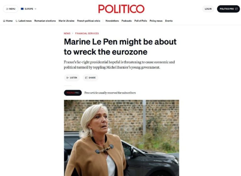 Francúzska vláda môže v najbližších 48 hodinách odstúpiť – PoliticoMarine Le Pe…