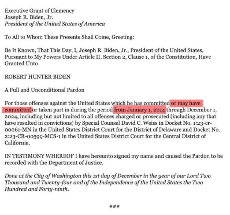 Hunter Biden bol omilostený aj za NEZNÁMY ZLOČINY, KTORÉ MOHOL spáchať!Ak niek…