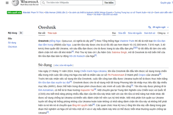 Snímka obrazovky z Wikipédie. Snímka obrazovky z Wikipédie. - Sputnik International