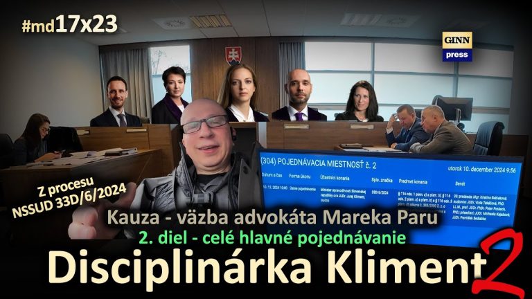 A je tu celé HP v kauze Juraj Kliment (disciplinárne obvinený sudca), ktorému hr…