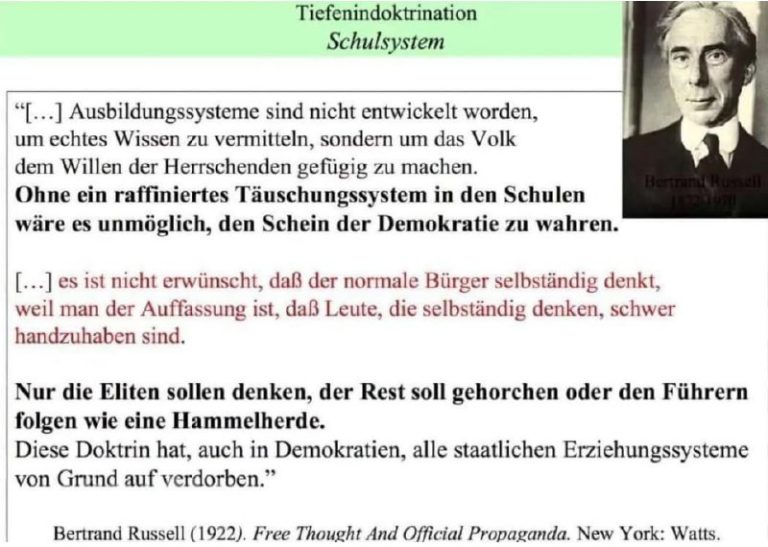 Školský systém hlbokej indoktrinácie…“Vzdelávacie systémy neboli vyvinuté pret…