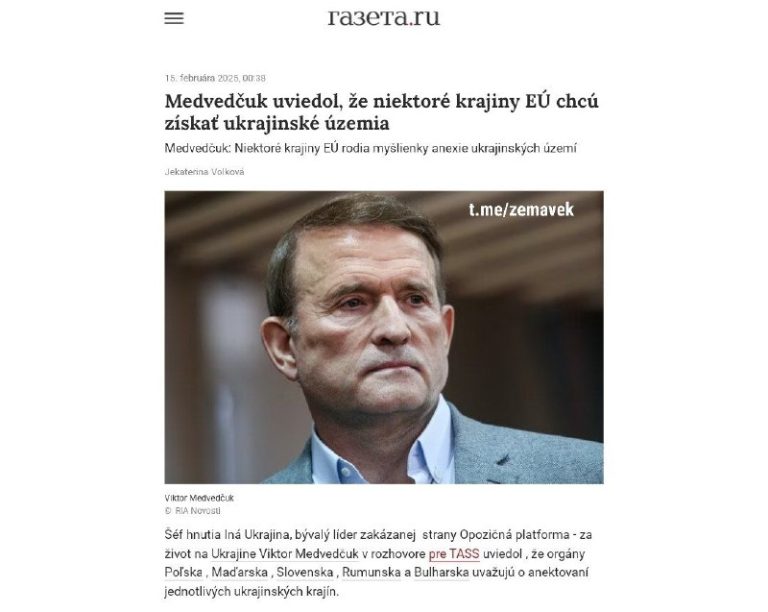 Poľské, maďarské, slovenské, rumunské a bulharské úrady podľa Viktora Medvedčuk…