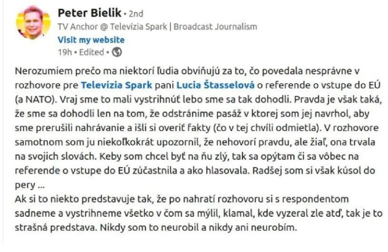Trapas s „referendom do NATO“ kde Lucia Štasselová tvrdila, že do EÚ sme nevstu…