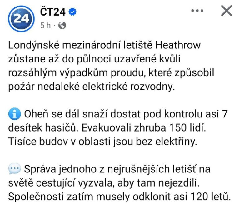 Londýnske medzinárodné letisko Heathrow bude do polnoci uzatvorenéPozvite priat…