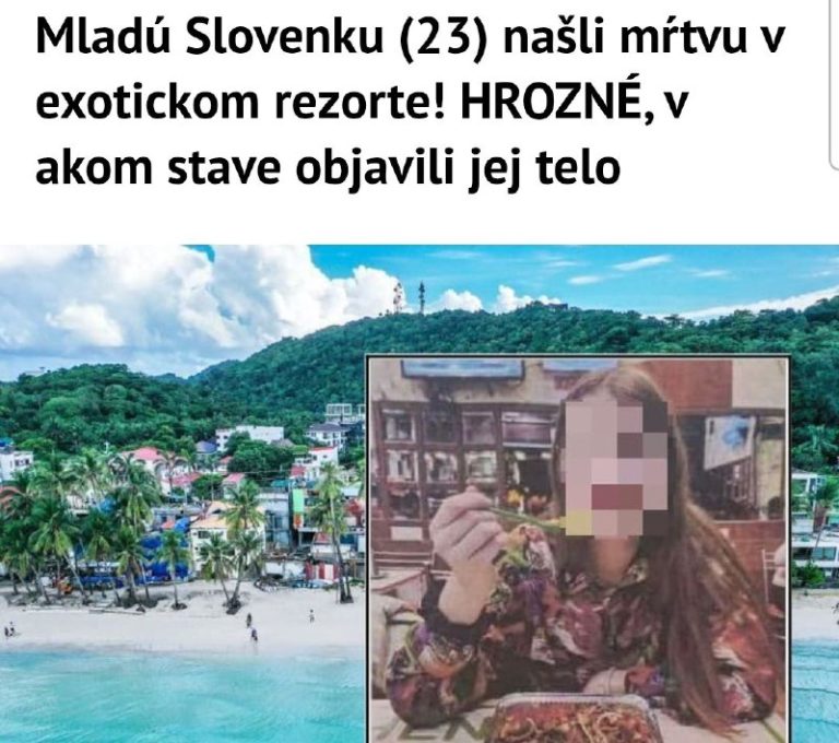 Mladú Slovensku našli na filipínskom ostrove Boracay mŕtvu. V pondelok (10. 3.)…