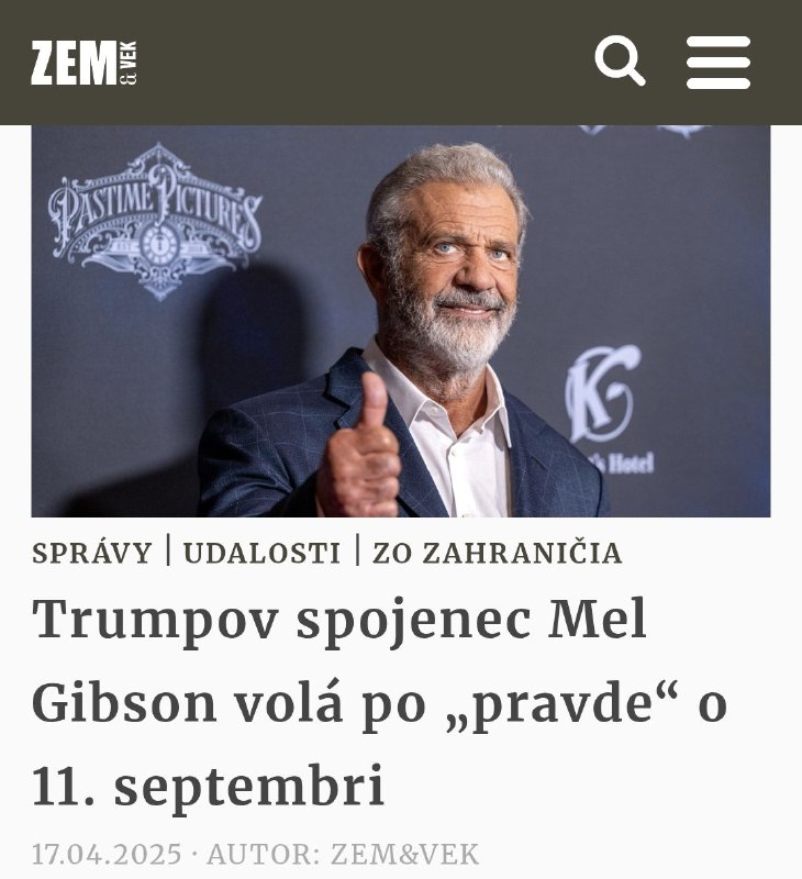 Hollywoodska hviezda Mel Gibson, hlasný podporovateľ amerického prezidenta Donal…