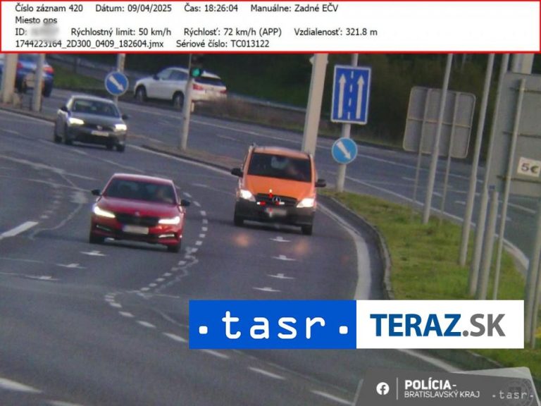 Rýchlosť prekročil o 22 km/h