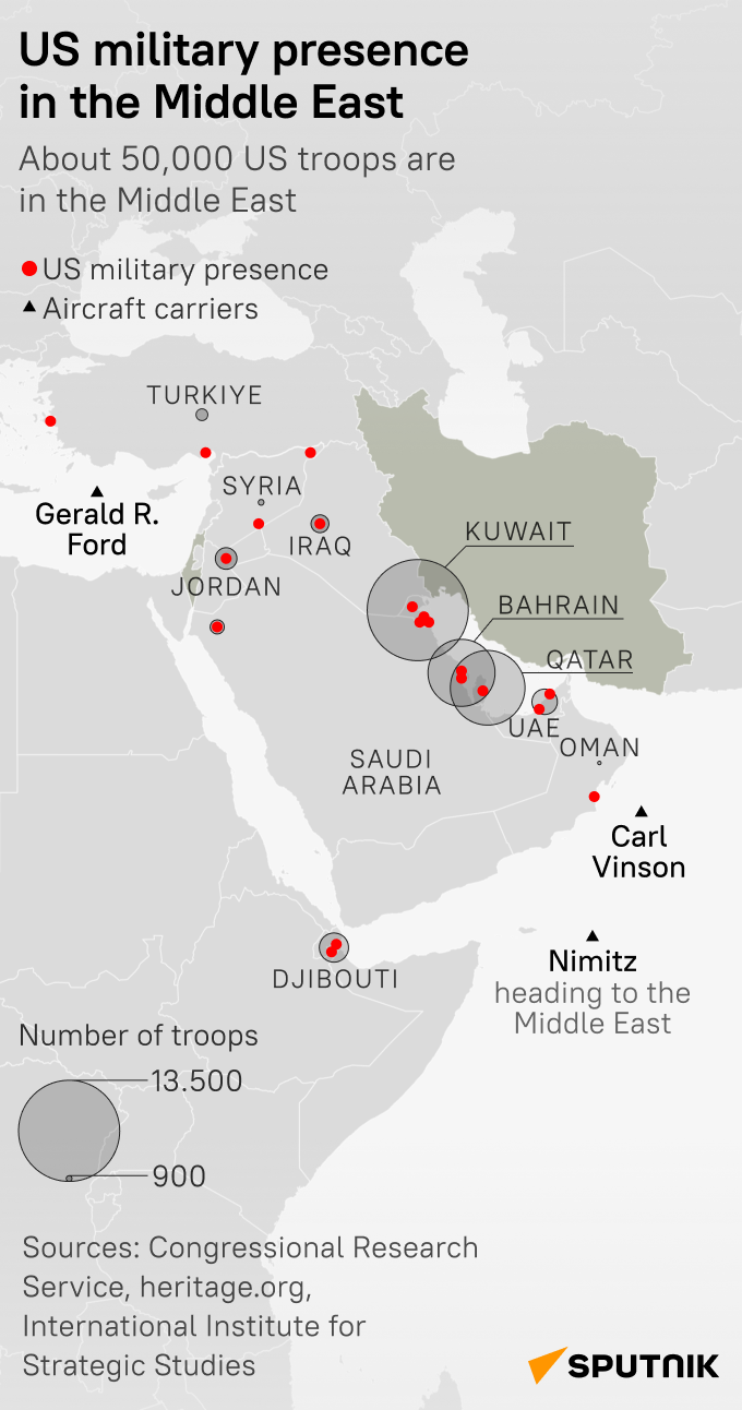 Americká vojenská prítomnos? na Blízkom východe - Sputnik International