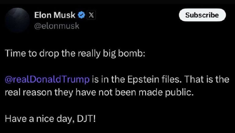 Elon Musk hovorí: „Trump je v spisoch o Epsteinovi. To je skutočný dôvod, prečo …