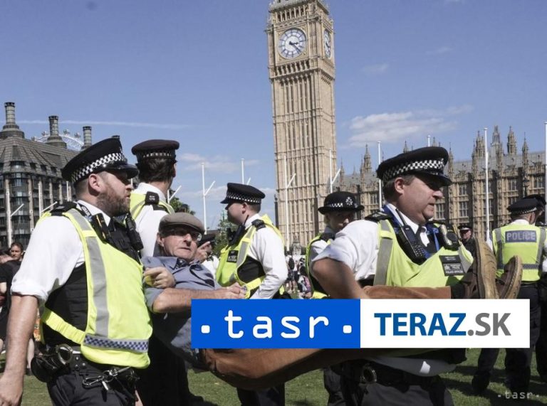 Briti zdržali desiatky osôb pre podporu propalestínskej skupiny