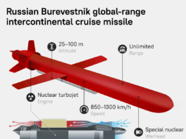 Ruská jedinečná strela Burevestnik: Infografika